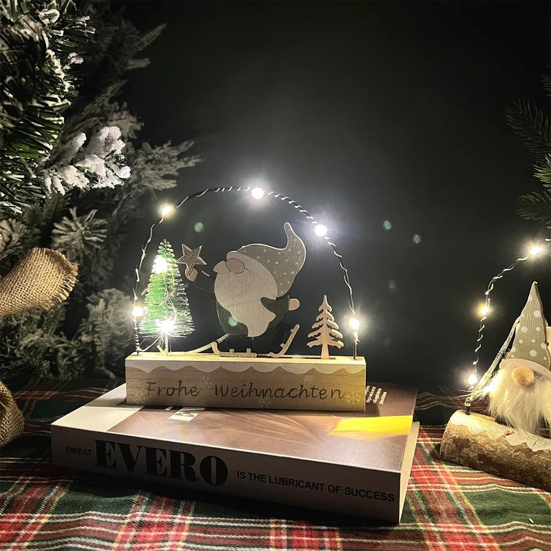 Bluejw Christmas Wooden Night Light - Exquisite Design, Warm LED Glow - Holiday Decorative Night Lights - Image 4